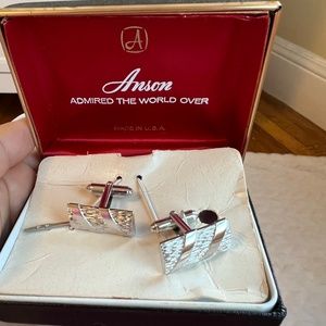 Vintage Anson Men’s Silver Cufflinks new never used